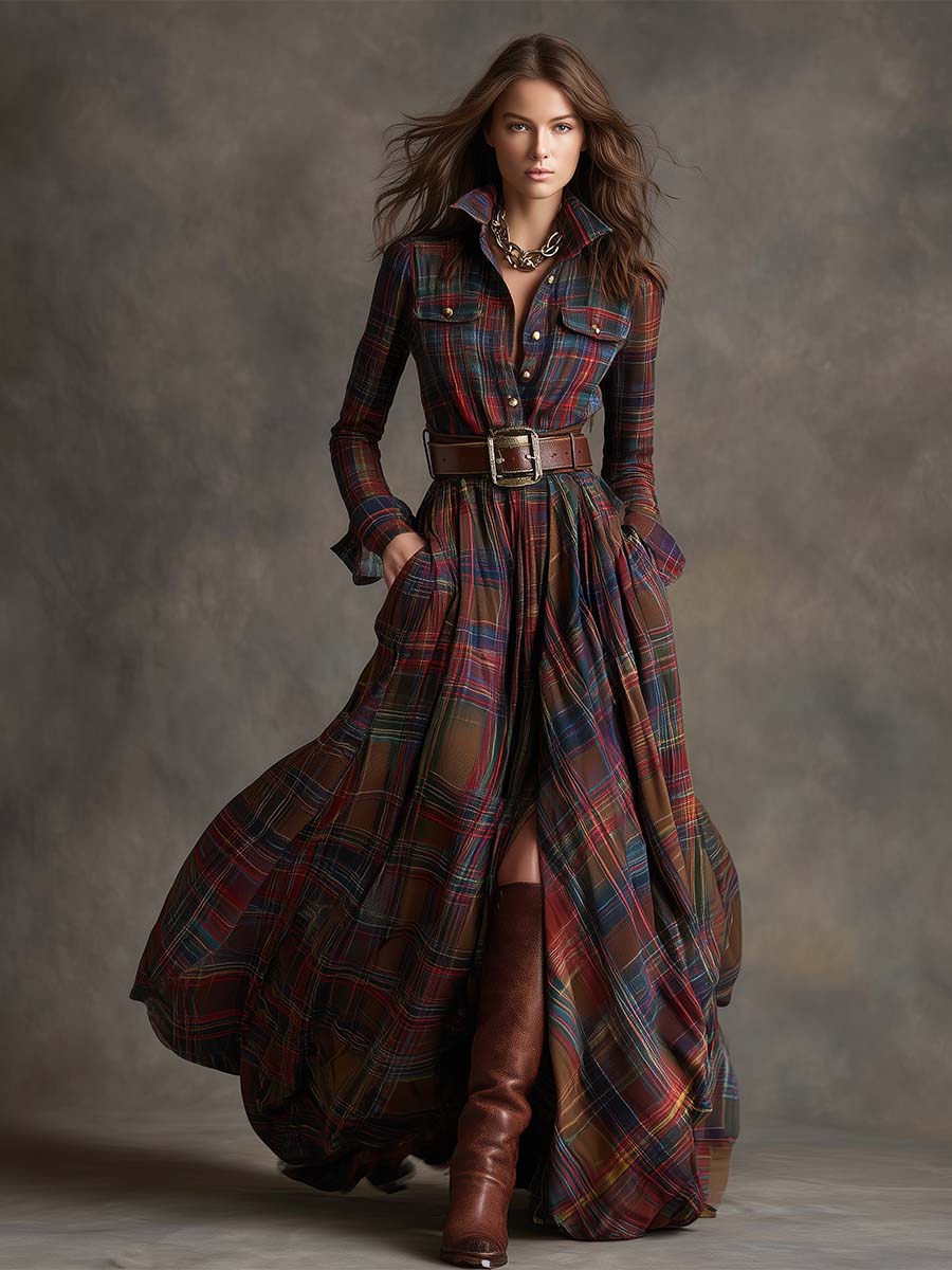 סקארלט | שמלת חולצה עם חגורה