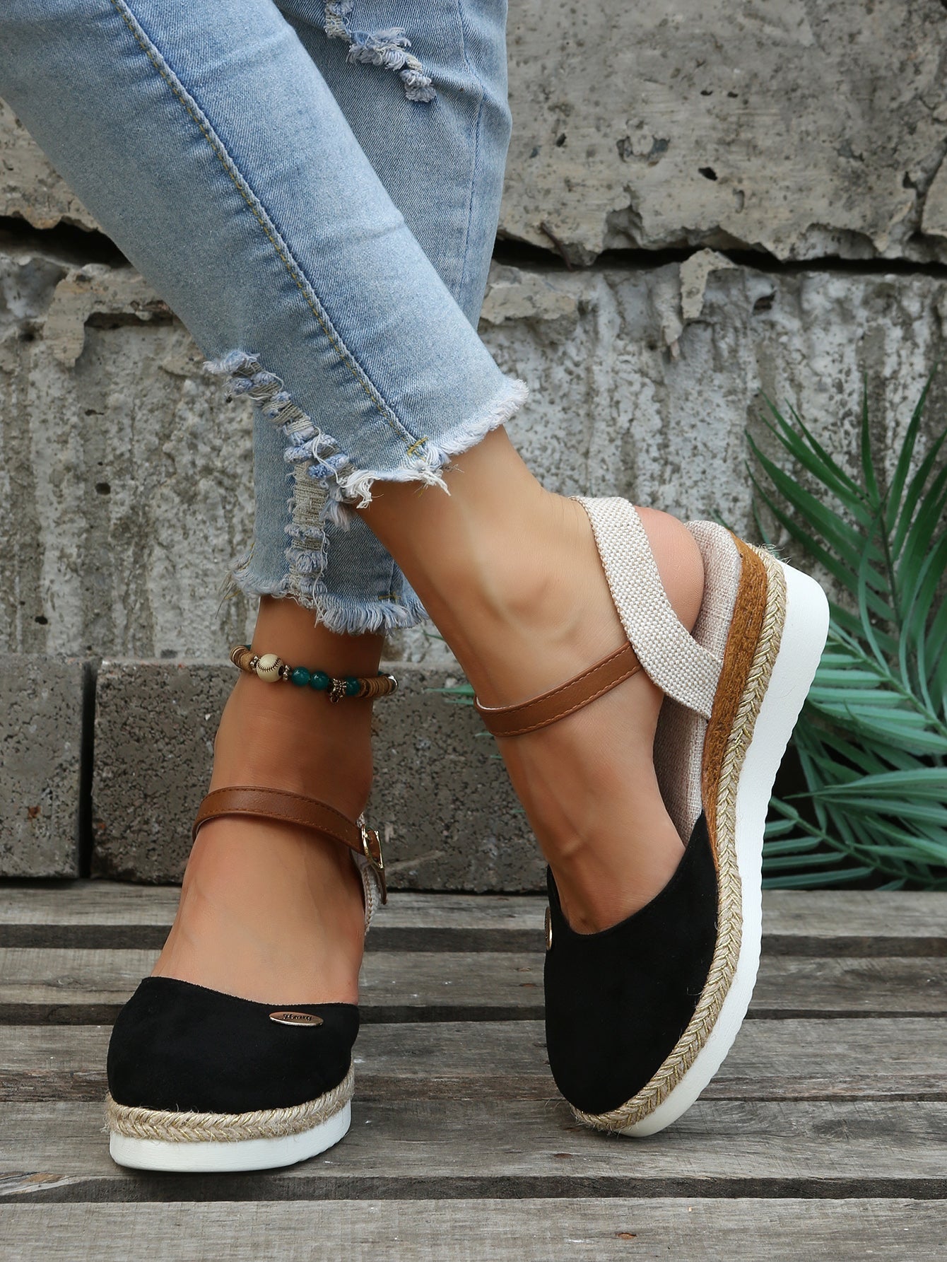 רובי | סנדלי אספדריל עם רצועת ankle פלטפורמה לנשים