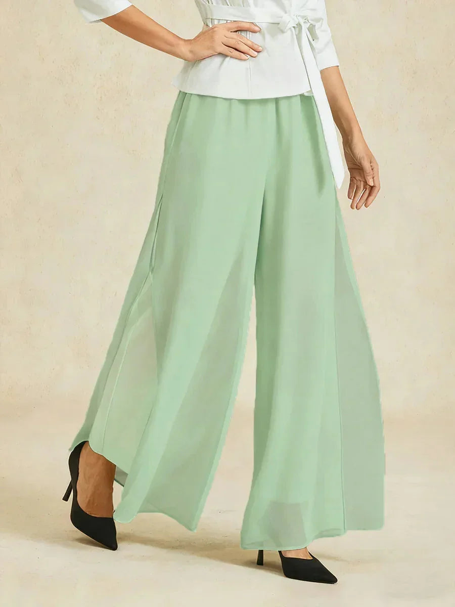מכנסיים בגזרה ישרה עם שכבת שיפון