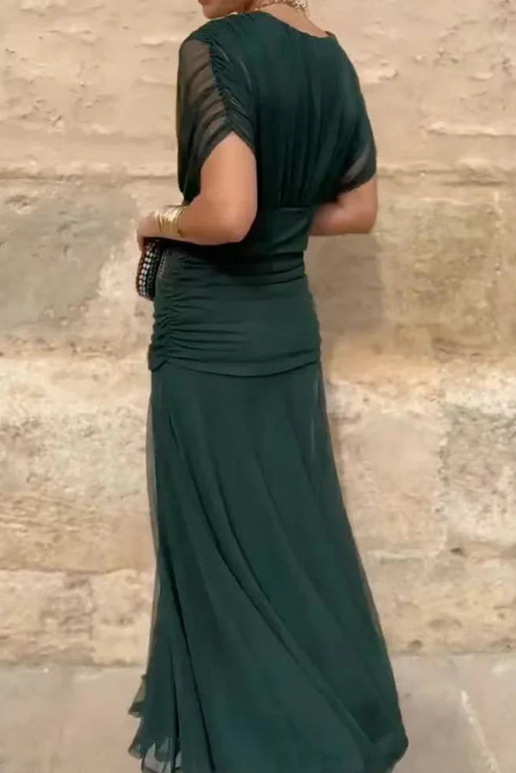 איבה | שמלת מידי עם רוכסן ללא כתפיים לנשים